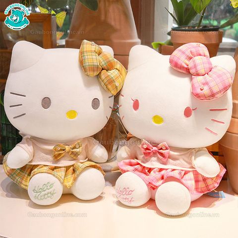 Gấu Bông Kitty Váy Caro