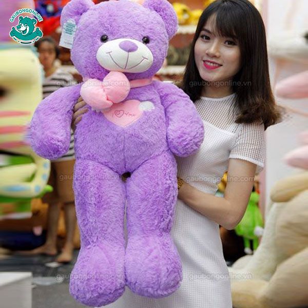 Gấu bông Teddy - Angel Tím 80cm