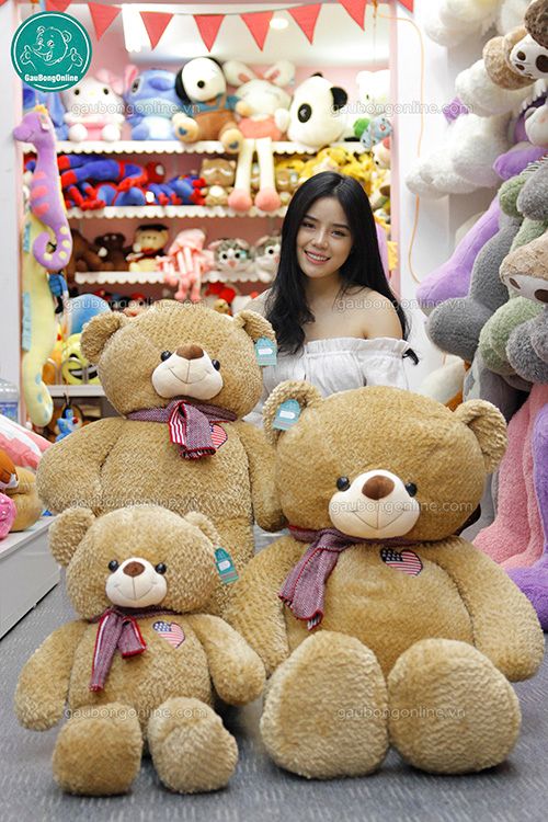 Gấu bông Teddy- Khăn Cờ Mỹ