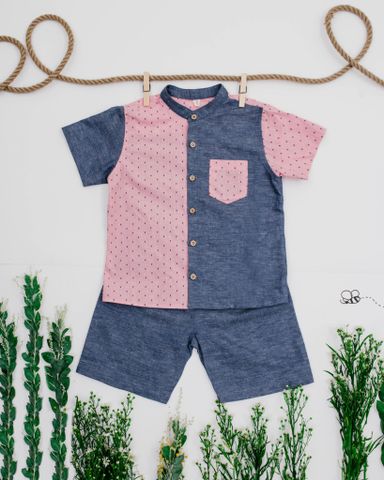  PINK MIX DENIM BOY SET 