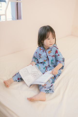  Pyjamas Bé Hoa Sọc Xanh 