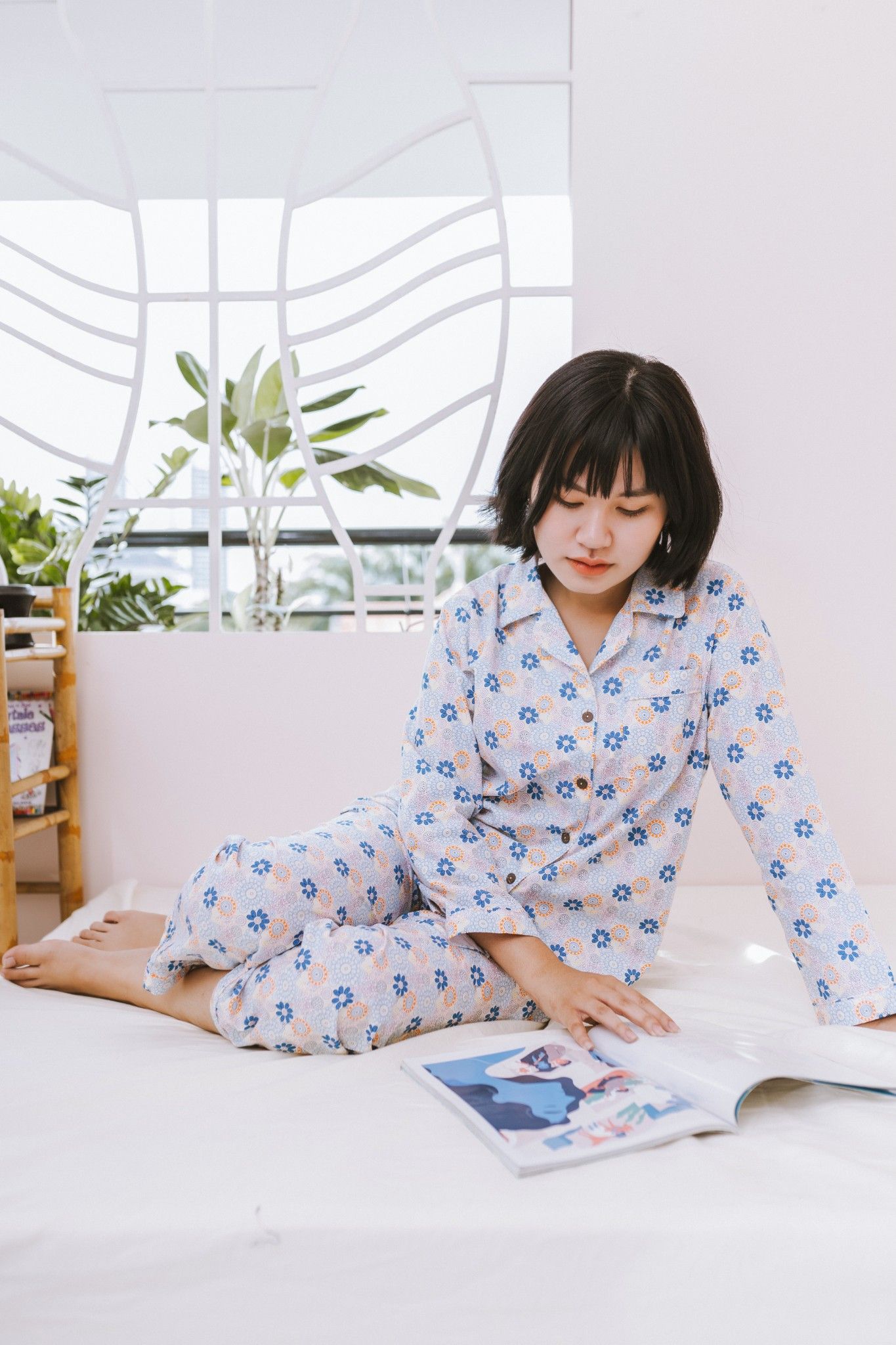 Pyjamas Nữ Hoa Đồng Tiền