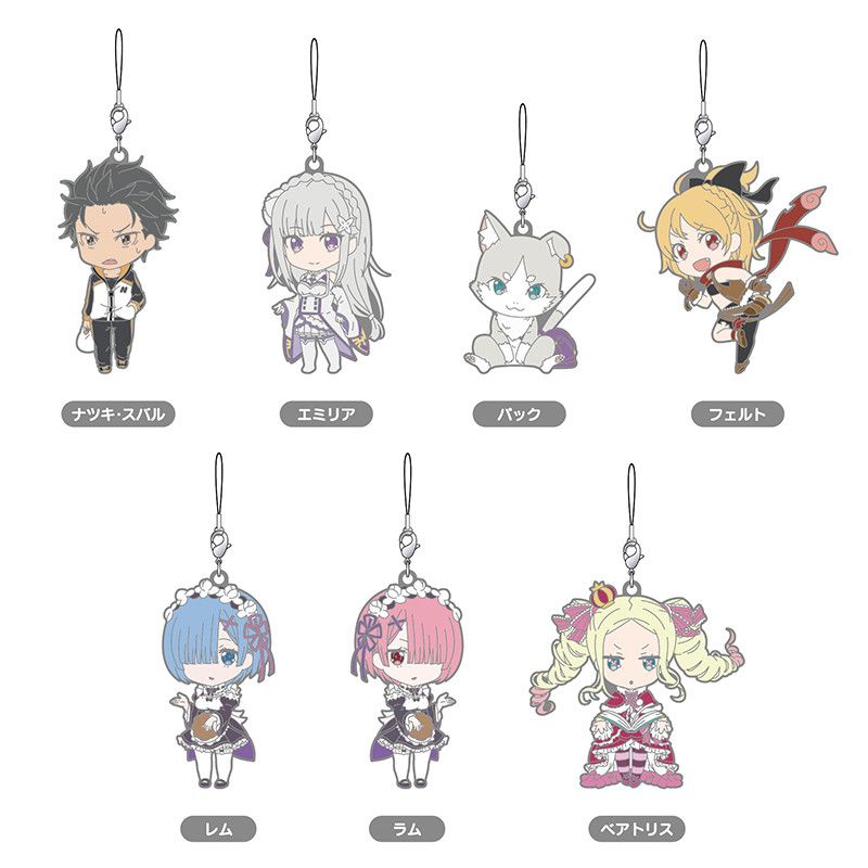  Nendoroid Plus: Re:ZERO - Collectible Rubber Straps - Bộ móc khóa cao su PVC 