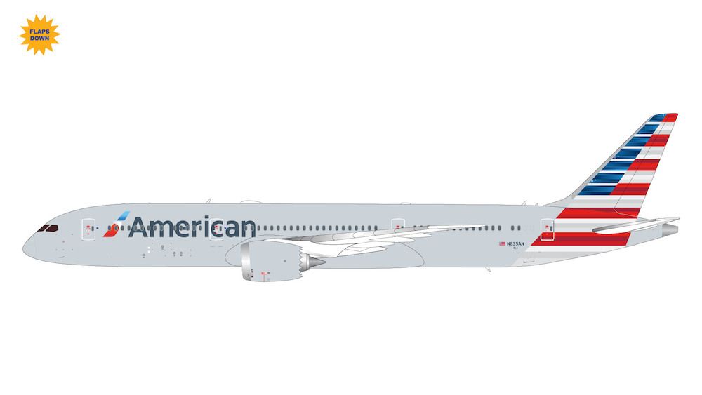 American Airlines Boeing 787-9 Flaps Down N835AN GeminiJets 1:200 G2AAL1106F