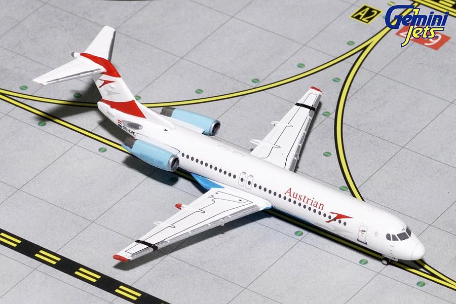 Austrian Airlines Fokker 100 OE-LVE Goodbye Fokker GeminiJets 1:400 GJAUA1740