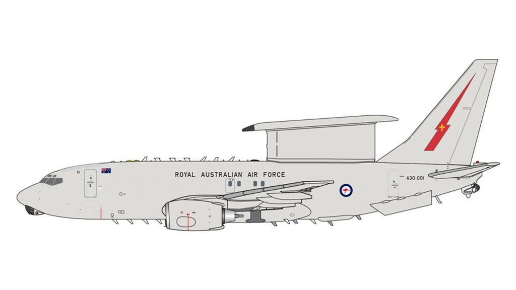 Royal Australian Air Force Boeing 737 AEW&C E-7 Wedgetail A30-001 GeminiJets 1:400 GMRAA127