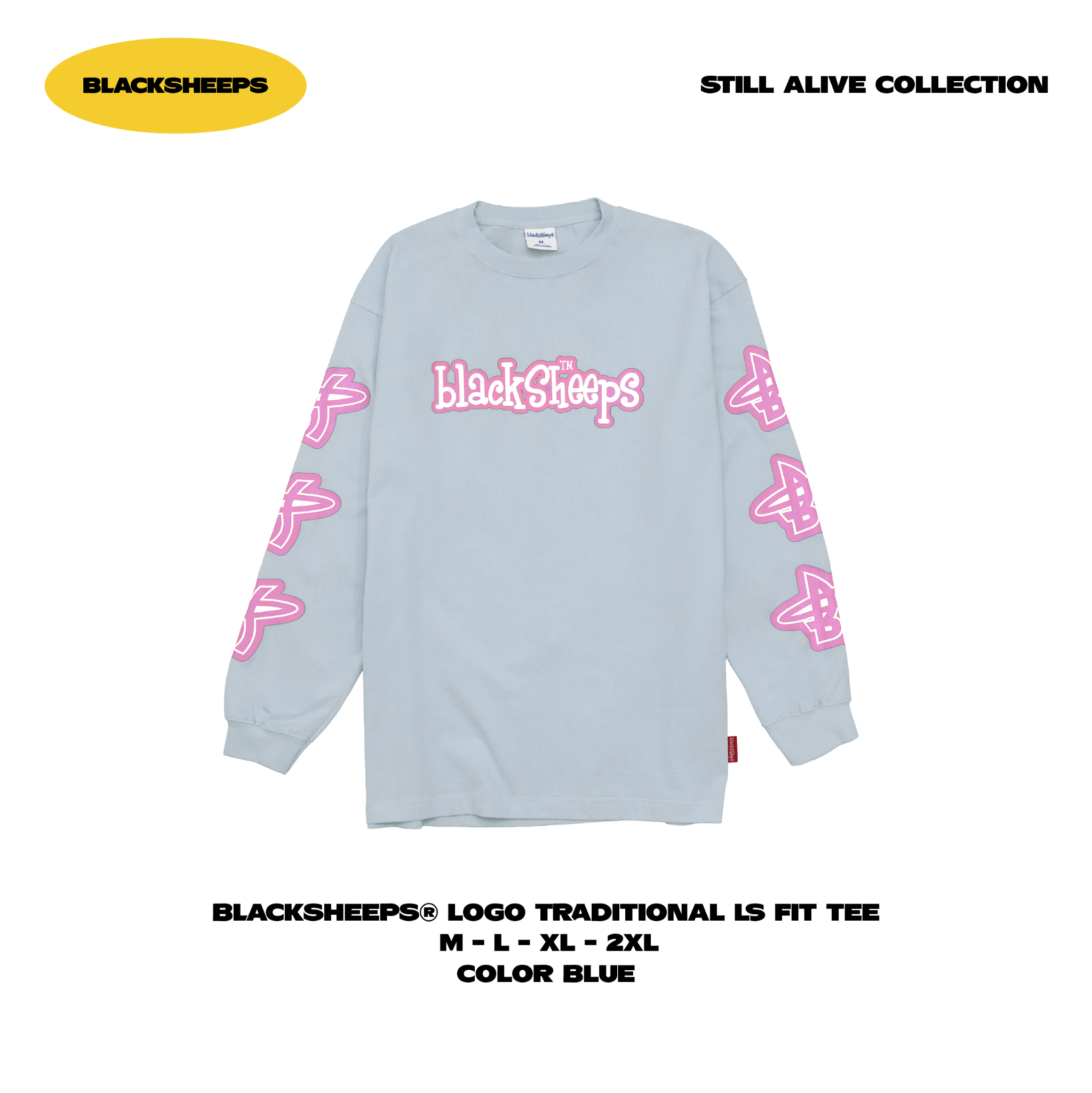 BlackSheeps Logo Traditional LS Fit Tee