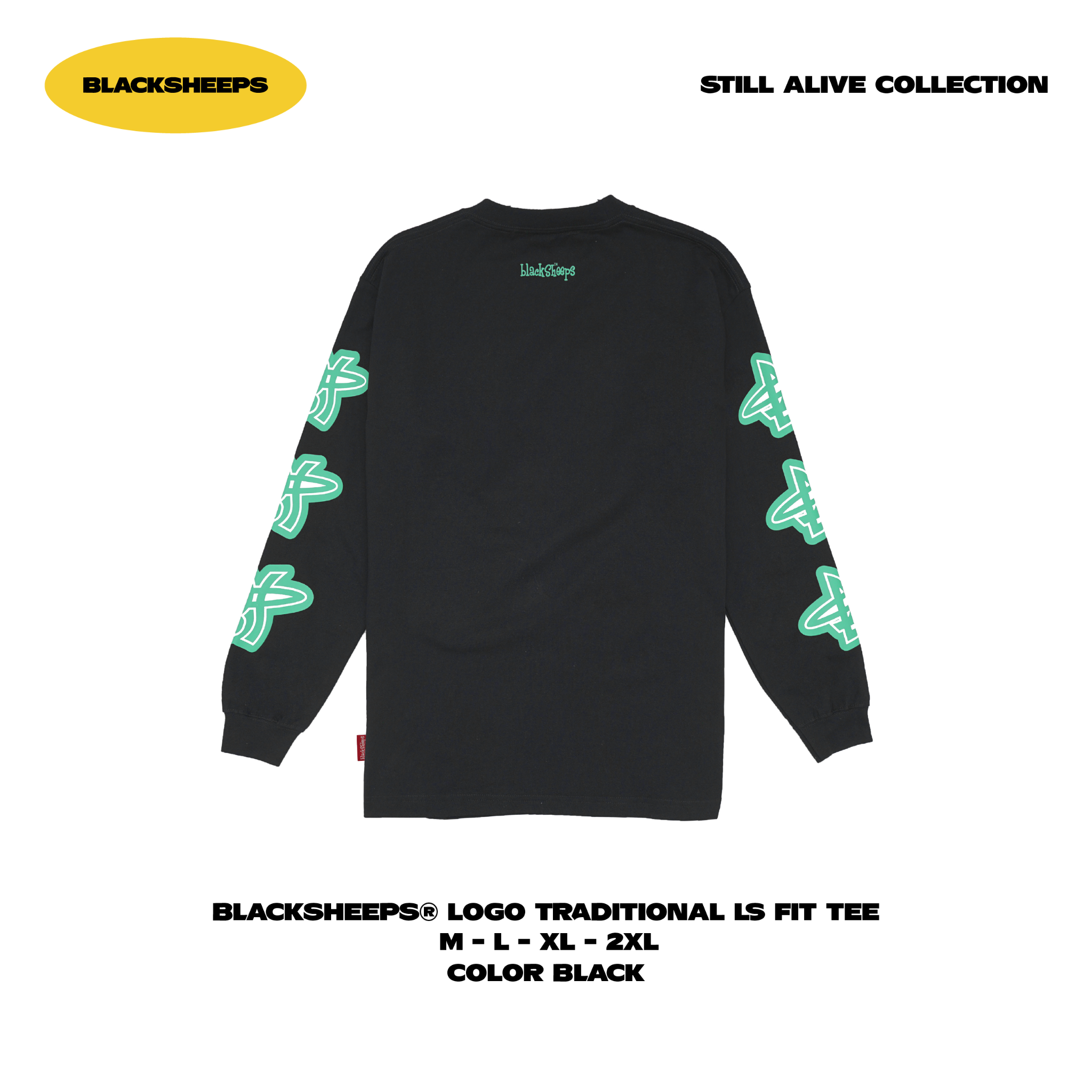 BlackSheeps Logo Traditional LS Fit Tee