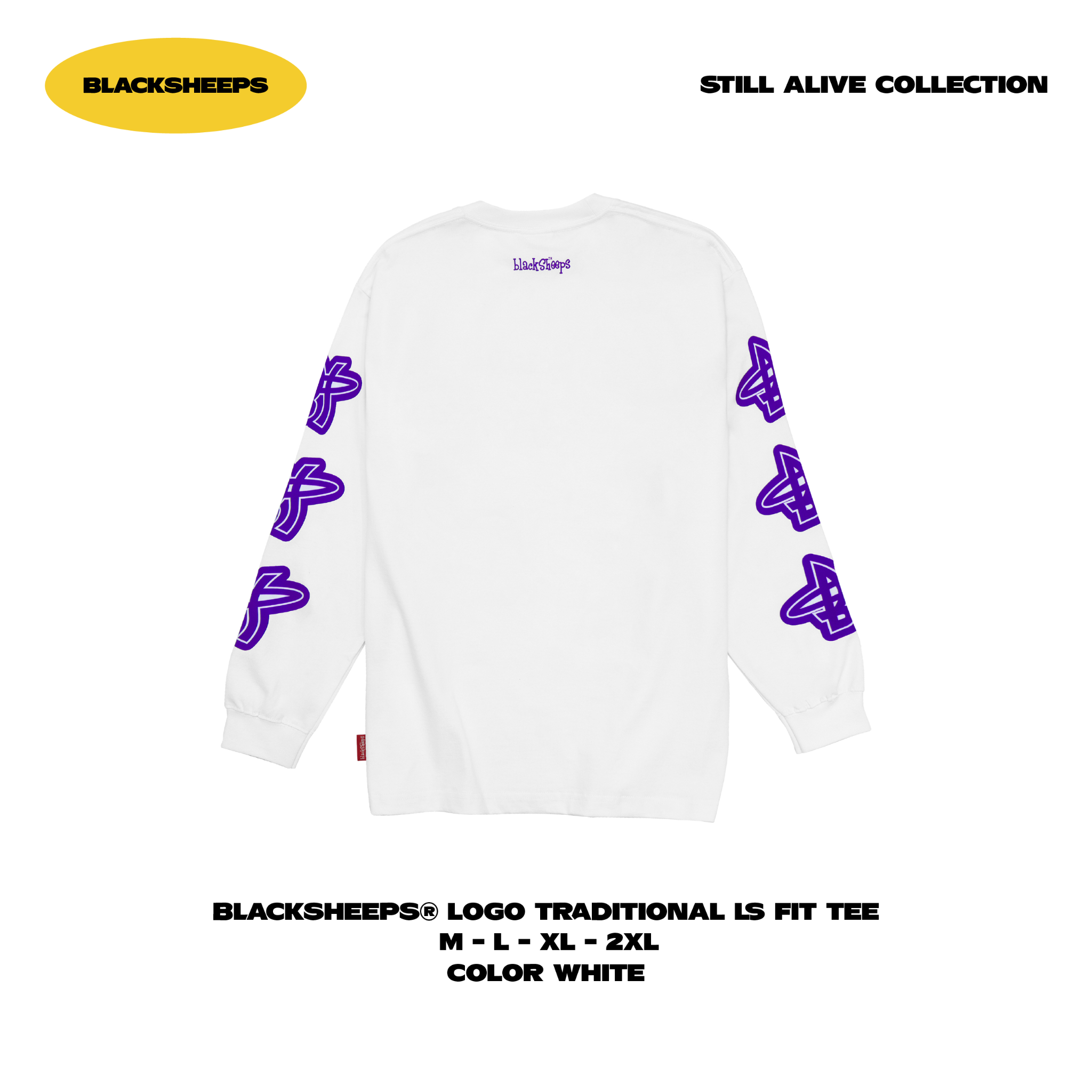 BlackSheeps Logo Traditional LS Fit Tee