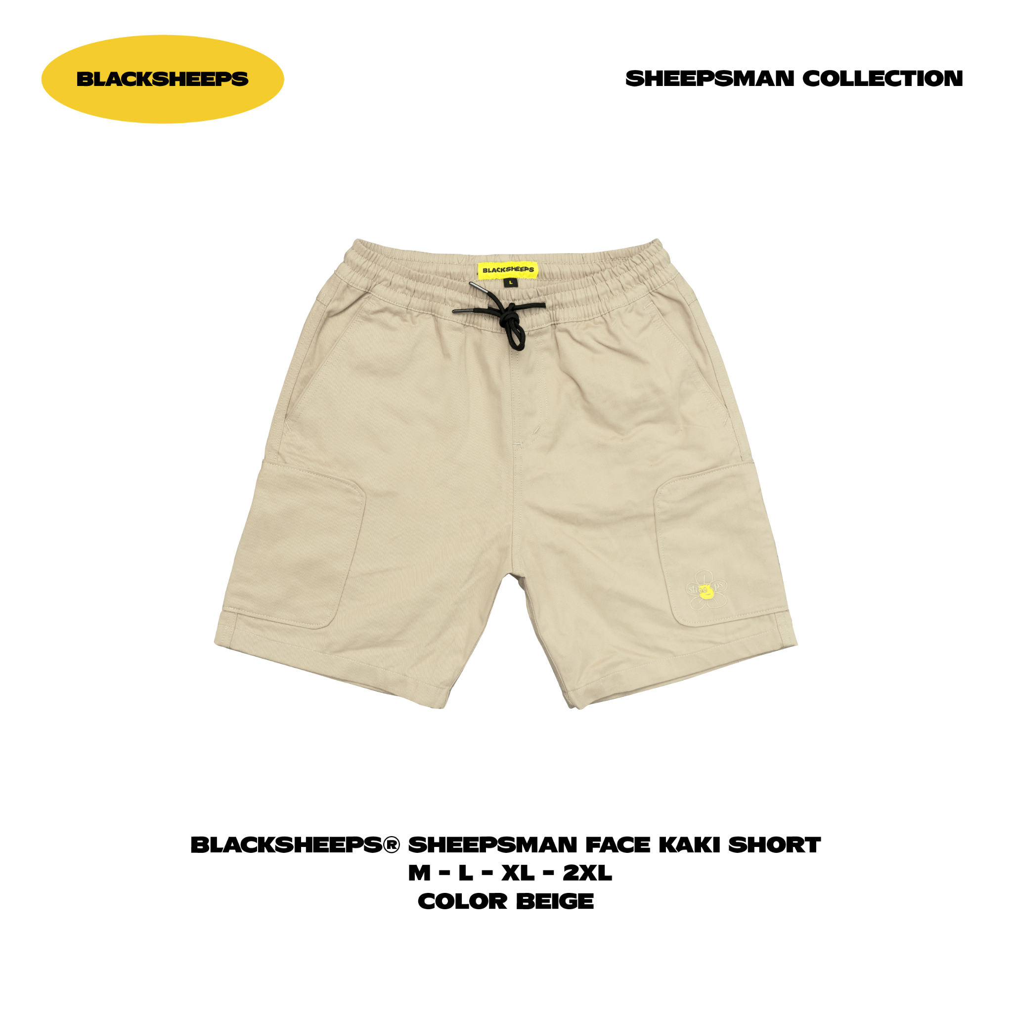 BLACKSHEEPS - SHEEPSMAN FACE KAKI SHORT