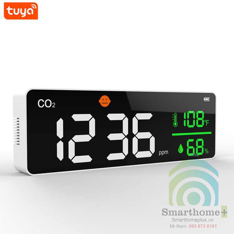 Thiết Bị Giám Sát Chất Lượng Không Khí Wifi Tuya Treo Tường Air Quality Monitor