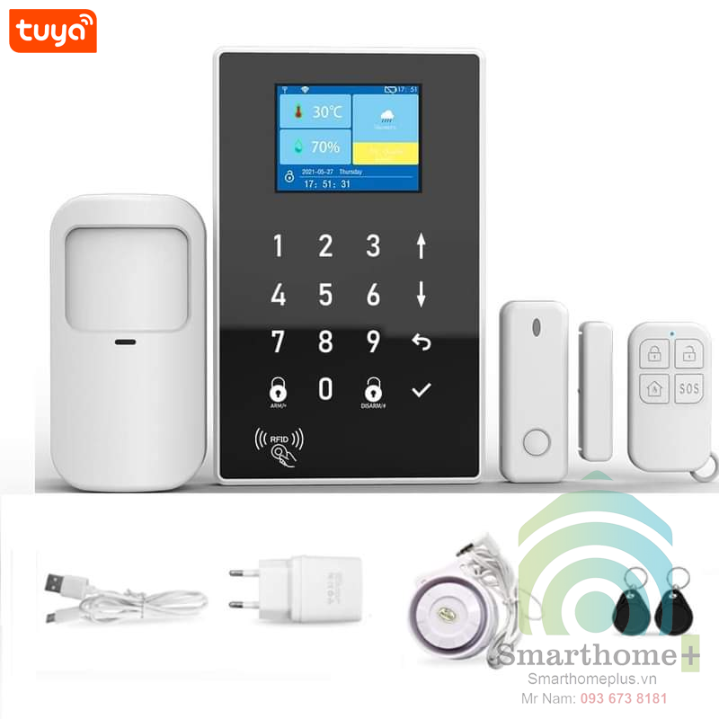 Bộ Báo Động Không Dây Wifi GSM Tuya SHP-CK12