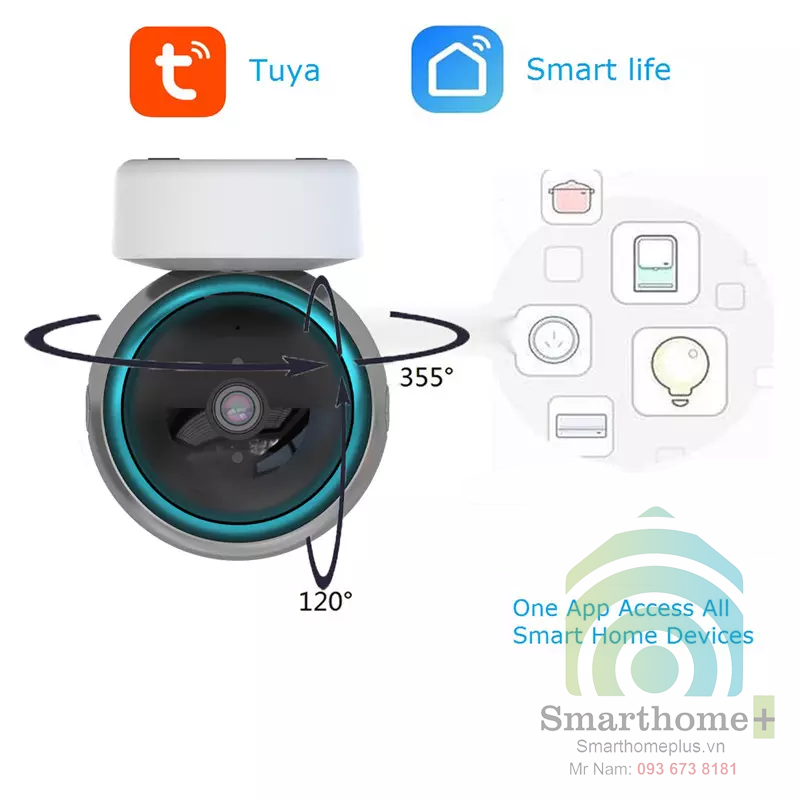 Camera IP Trong Nhà Bám Chuyển Động 3M Tuya SHP-CI19