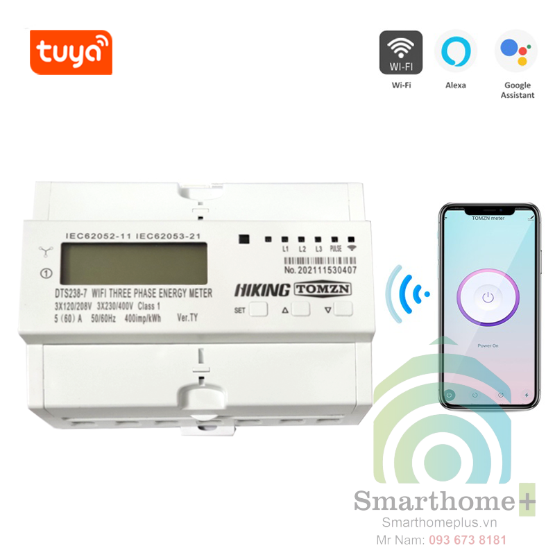 Công Tơ Wifi Bật Tắt Điện 3 Pha 380V 60A Tuya SHP-EM3