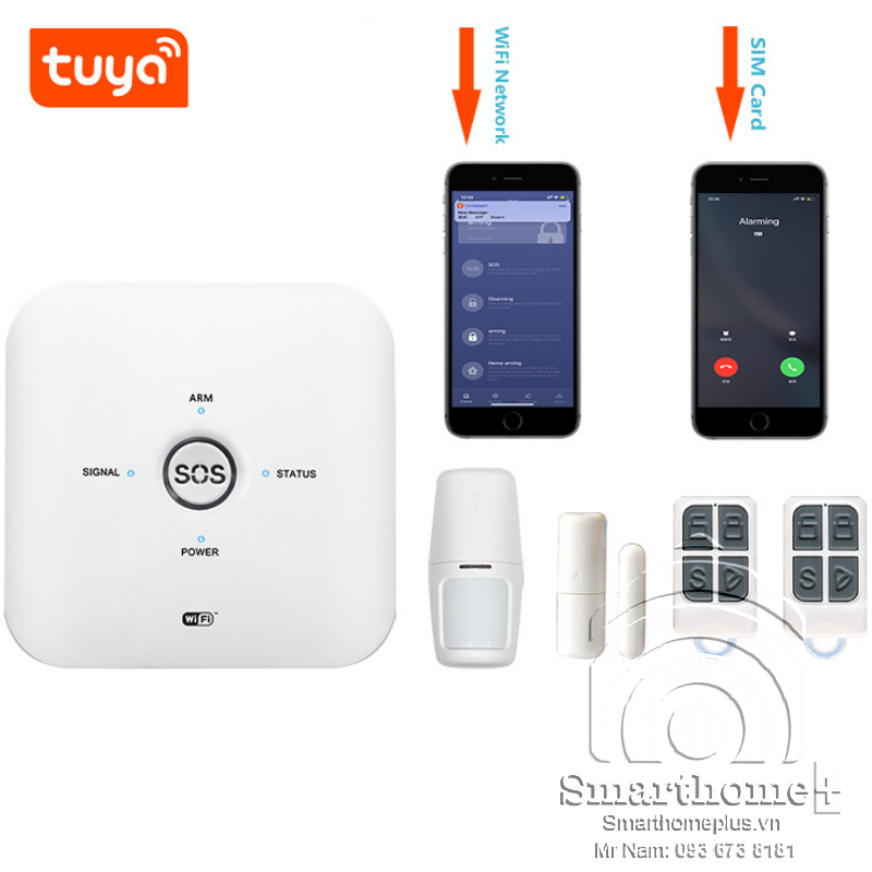 Bộ Báo Động Chống Trộm Qua Điện Thoại GSM Wifi Tuya SHP-CK3