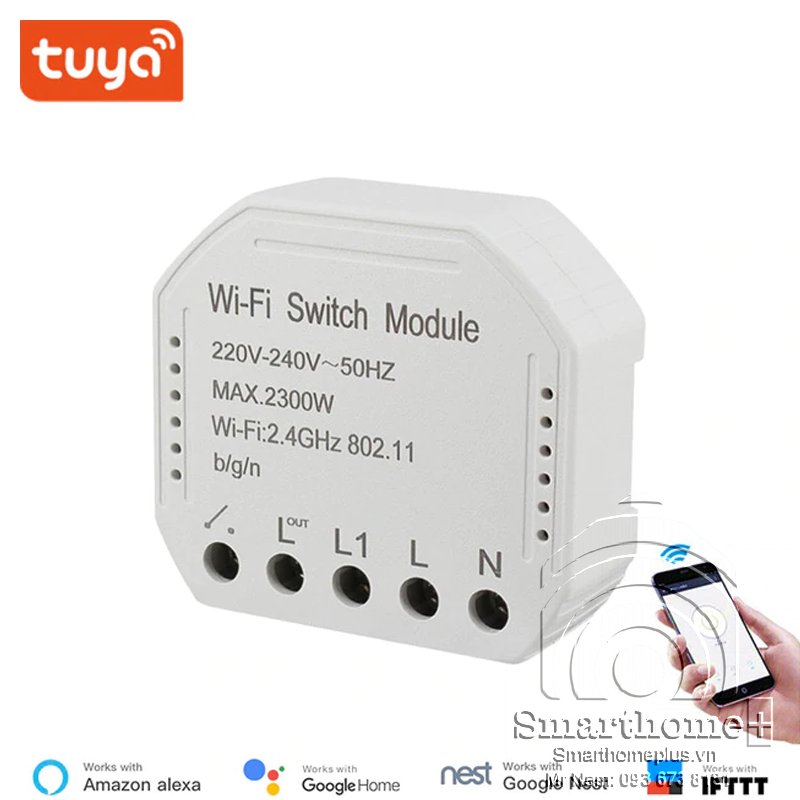 Công Tắc Module Wifi Hỗ Trợ Công Tắc Tay Tuya SHP-SA1