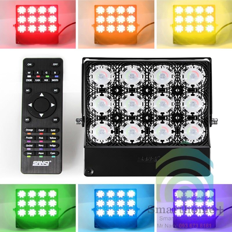 Đèn Pha LED Đổi Màu RGB Trang Trí Ngoài Trời 70W C2020