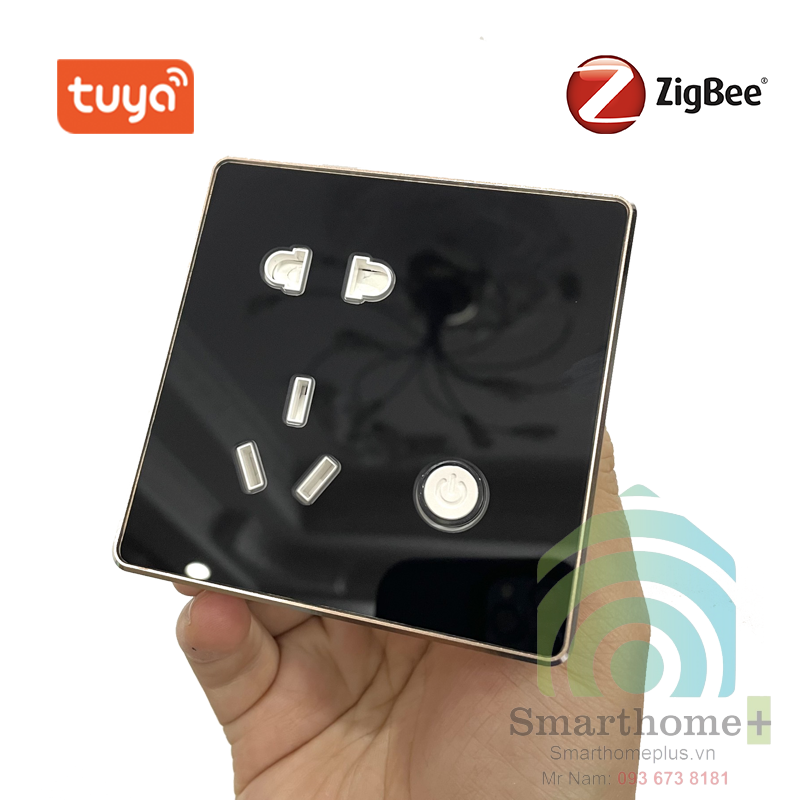 Ổ Cắm Âm Tường Hình Vuông Zigbee Tuya SHP-ZSW2