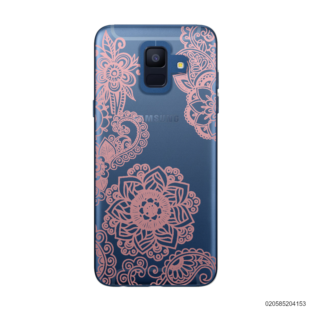 FLOWER IN HENNA STYLE - PINK - Samsung Galaxy A6 2018