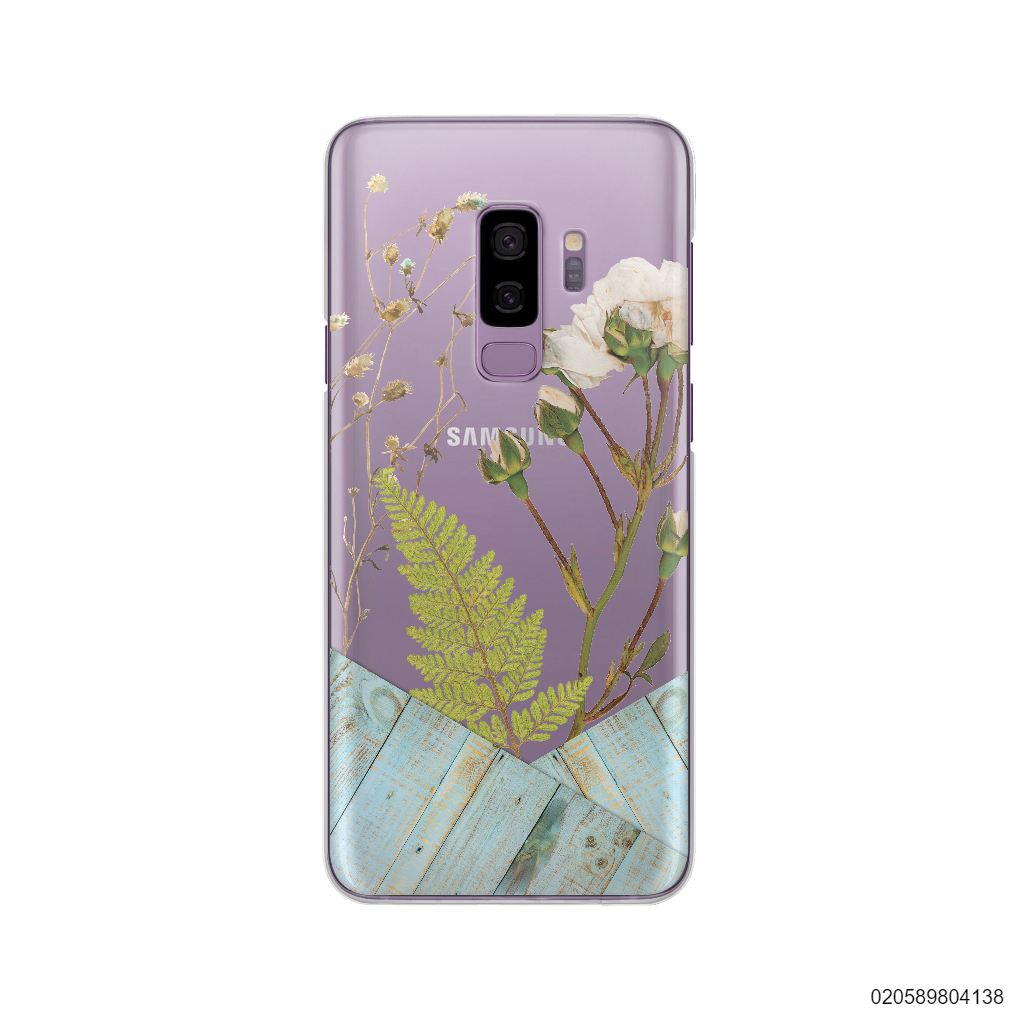 FLOWER ON BLUE WOOD - Samsung Galaxy S9 Plus