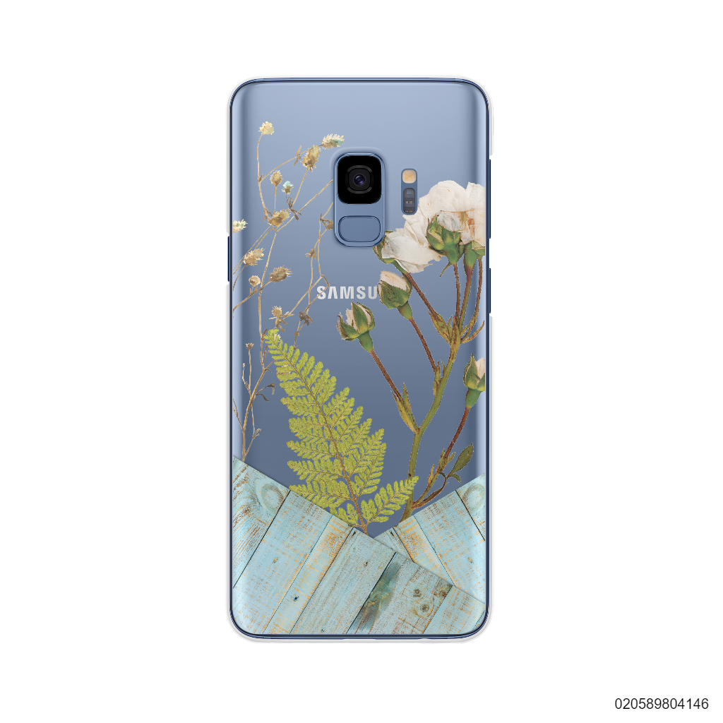 FLOWER ON BLUE WOOD - Samsung Galaxy S9