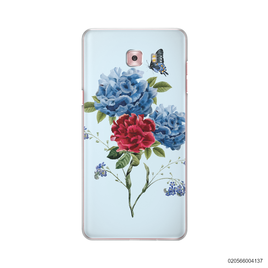 BLUE PEONY BOUQUET ON BLUE THEME - Samsung Galaxy C9 Pro
