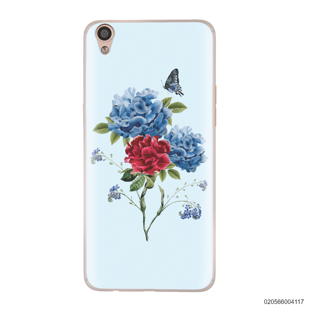 BLUE PEONY BOUQUET ON BLUE THEME - Oppo F1 Plus