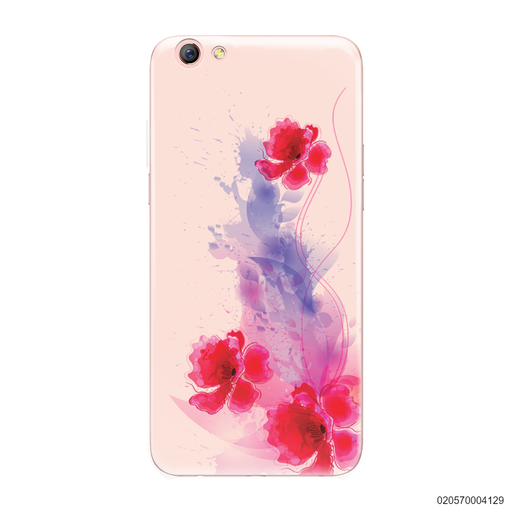 RED FLOWER IN WATER PAINTING - Oppo F3