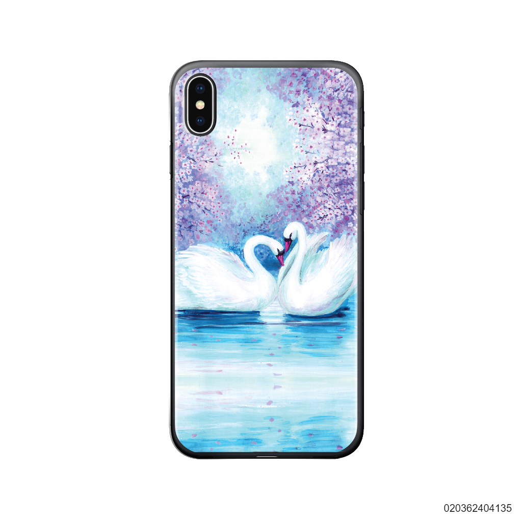 SWANS IN CHERRY BLOSSOM LAKE - Iphone X/ Xs