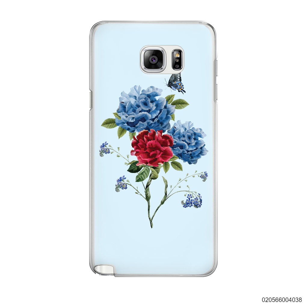 BLUE PEONY BOUQUET ON BLUE THEME - Samsung Galaxy Note 5