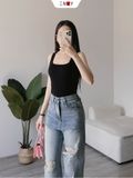  Jeans Suông Rách Gối 