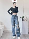  Jeans Ồng Rộng Rách Kiểu 