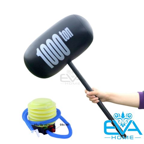  Đồ Chơi Bơm Hơi Búa Tạ Đen Lớn 1000 Ton Big Size Vui Nhộn Kèm Bơm Large Inflatable Hammer 1000Ton With Pump 