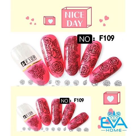  Miếng Dán Móng Tay 3D Nail Sticker Tráng Trí Hoạ Tiết Bông Hoa F109 