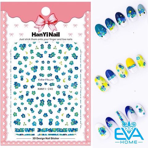  Miếng Dán Móng Tay 3D Nail Sticker Tráng Trí Hoạ Tiết Bông Hoa HY240 