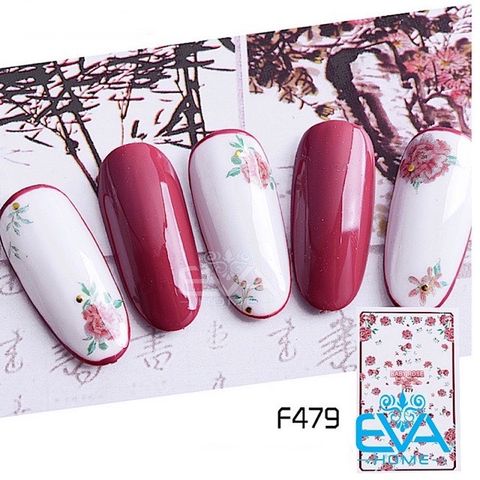  Miếng Dán Móng Tay 3D Nail Sticker Tráng Trí Hoạ Tiết Bông Hoa F479 