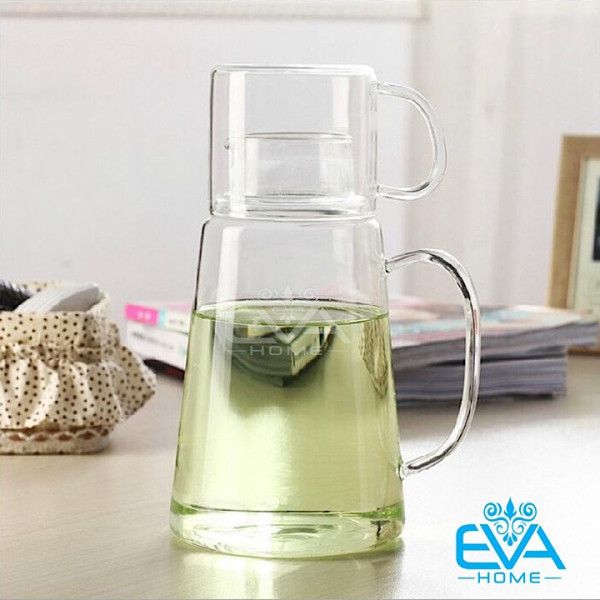 Binh đựng Nước Kem Ly Thủy Tinh Chịu Nhiệt Cao Cấp 1300 Ml Evahome Shop