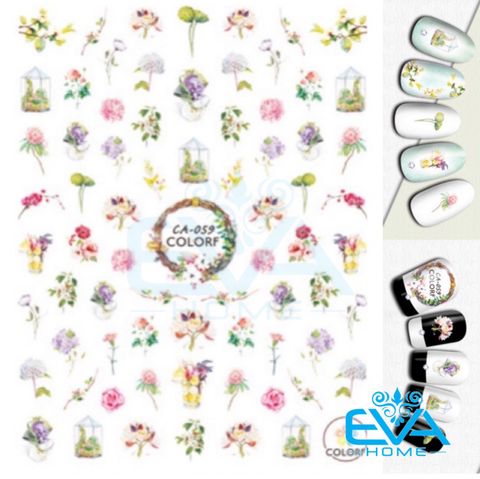  Decal Dán Móng Tay 3D Nail Sticker Hoạ Tiết Bông Hoa Flower Topic CA059 