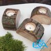 Rustic Wood Candle Tray khay Để Nến Gỗ Hình Khúc Gỗ Thiên Nhiên Trang Trí