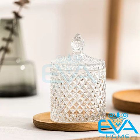  Thố Mứt Thuỷ Tinh Pha Lê Kim Cương Mini  / Thố Mứt Tết Thố Bi Mini Crystal Diamond Jar TG1030-2.5 