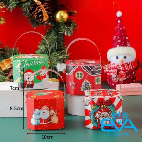  Combo 5 Hộp Đựng Quà Giáng Sinh Hình Bát Giác / Hộp Giấy Đựng Quà Noel Tám Cạnh Octagonal Nhiều Hoạ Tiết 