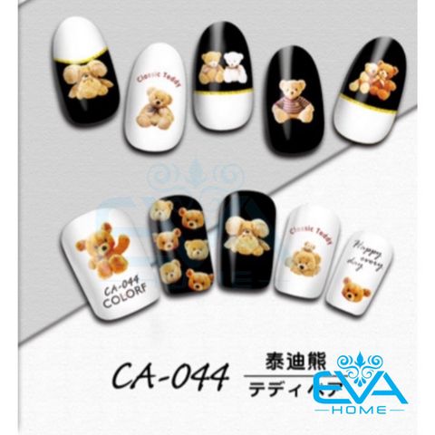  Miếng Dán Móng Tay 3D Nail Sticker Tráng Trí Hoạ Tiết Chú Gấu Cute Bear CA044 