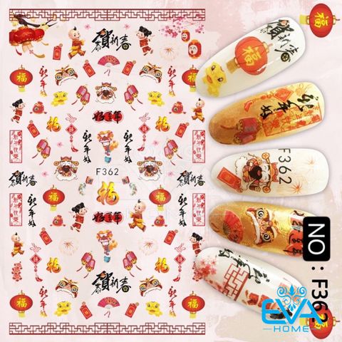  Decal Dán Móng Tay 3D Nail Sticker Tráng Trí Móng Hoạ Tiết Tết Đón Xuân F362 