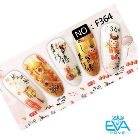  Decal Dán Móng Tay 3D Nail Sticker Tráng Trí Móng Hoạ Tiết Tết Đón Xuân F364 