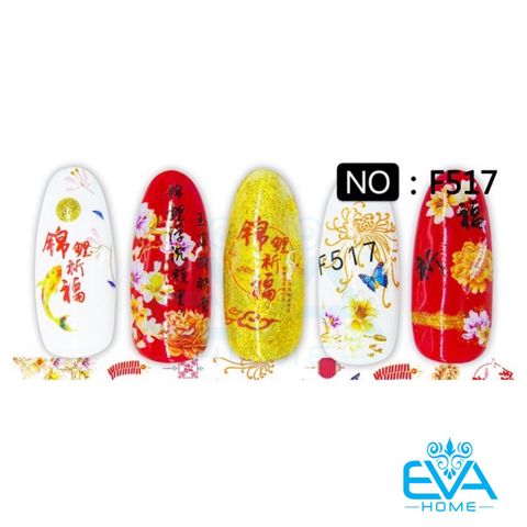  Decal Dán Móng Tay 3D Nail Sticker Tráng Trí Móng Hoạ Tiết Tết Đón Xuân F517 