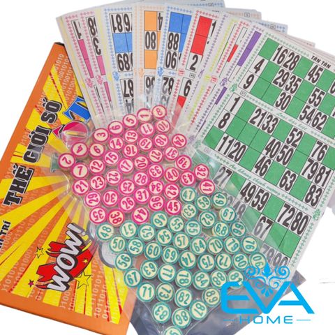  Bộ Đồ Chơi Cờ Lô Tô Giải Trí Bingo Lotto Quân Cờ 2 Mặt Số Bằng Gỗ Cao Cấp Tân Tân SP1749 