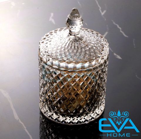  Thố Mứt Thuỷ Tinh Pha Lê Kim Cương Mini  / Thố Mứt Tết Thố Bi Mini Crystal Diamond Jar TG1030-2.5 