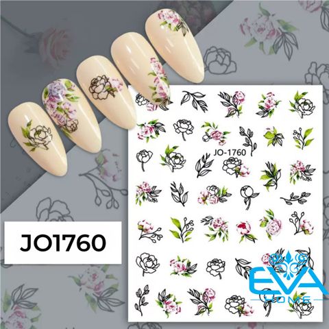  Miếng Dán Móng Tay 3D Chủ Đề Hoa Nghệ Thuật Flower Abstract Colecction JO1756 / JO1757 / JO1758 / JO1759 / JO1760 