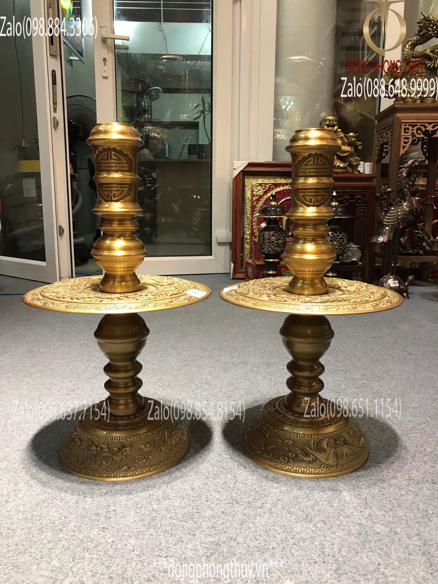 Đỉnh đồng ngũ sự cao 65cm vàng kĩ 33kg- Đồng phong thủy