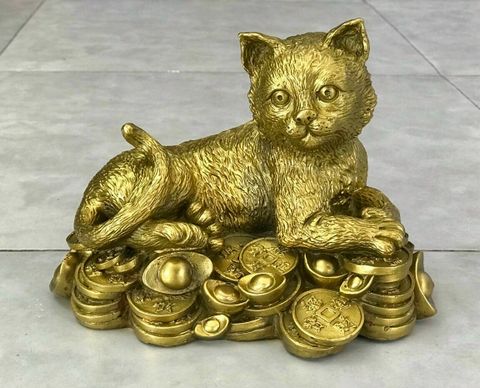 Tượng mèo bằng đồng 17*22*15cm